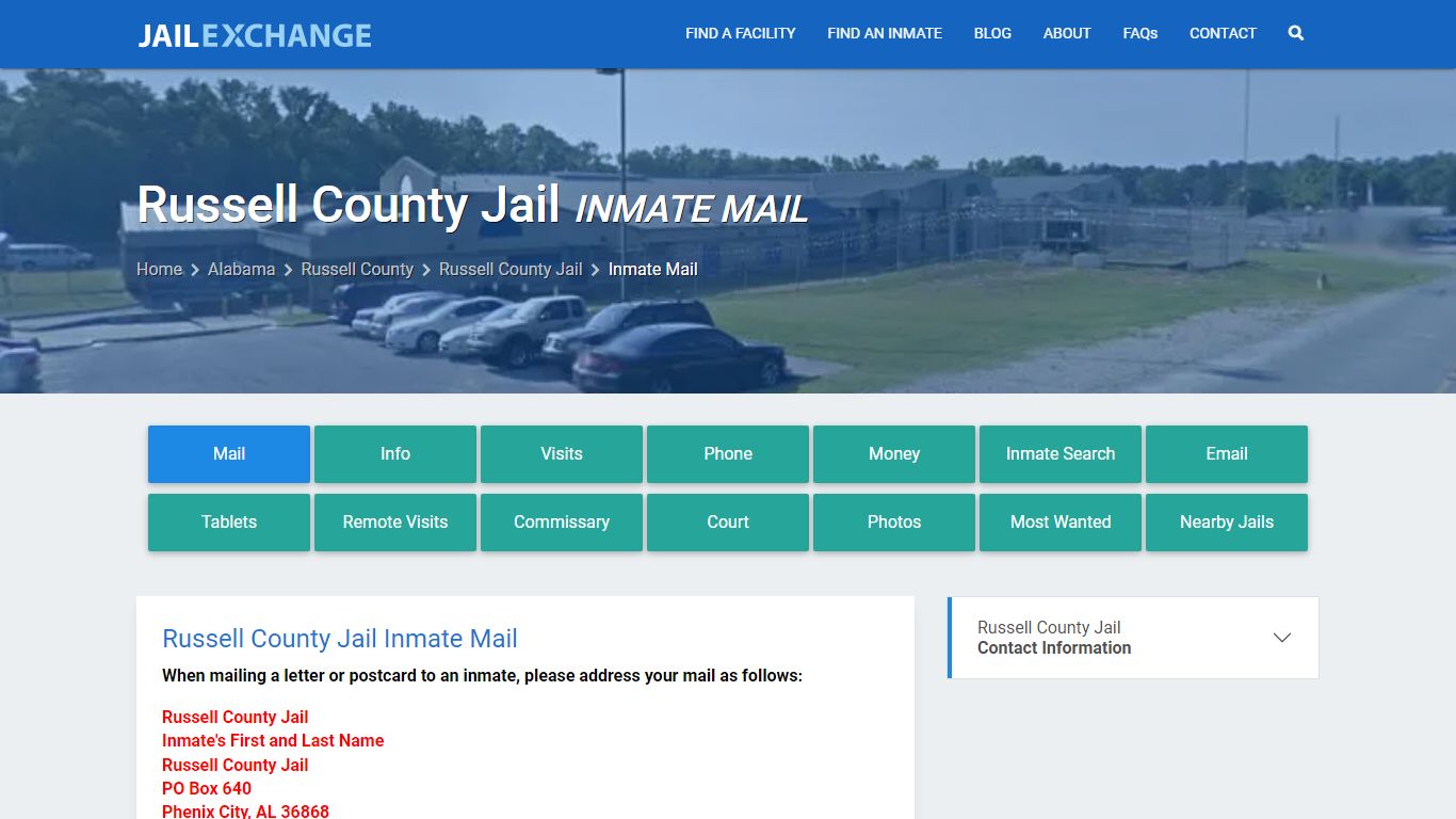 Inmate Mail - Russell County Jail, AL - Jail Exchange